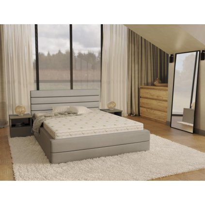designová calunena postel virginia šedá s uloznym prostorem 160 x 200 cm