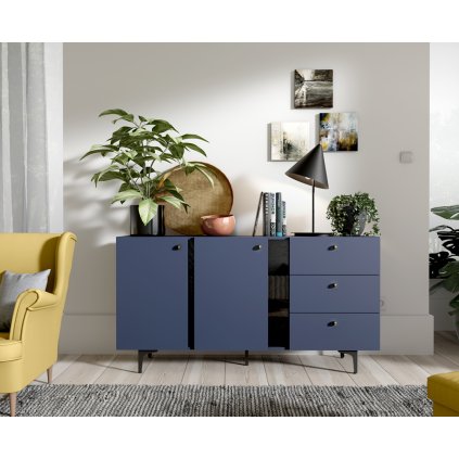 designová komoda colours cs02 2d3s v modré barvě