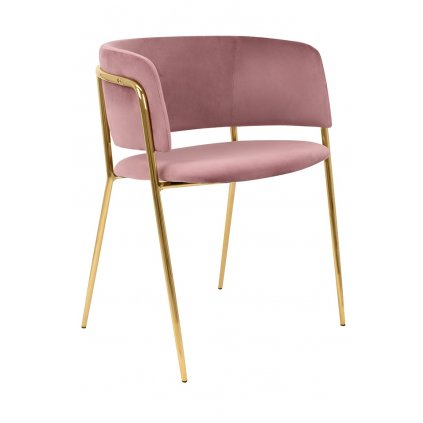 designová jídelní židle delta růžová