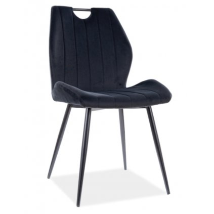 Nádherná jídelní židle ARCO VELVET, v barevném provedení černá