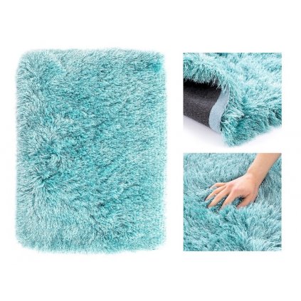 koupelnová koberec floro blue r 80 tyrkysová