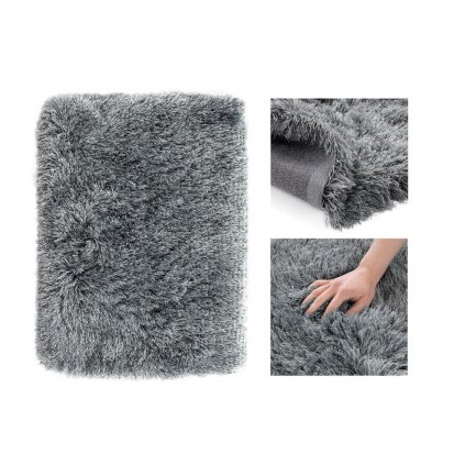 koupelna koberec floro tmavá šedá r80