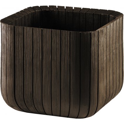 Hnědý květináč CUBE PLANTER s drenážním systémem