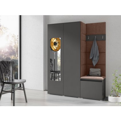 šedá předsíň s čalouněnými panely AMY 11 trinity11 druhá varianta