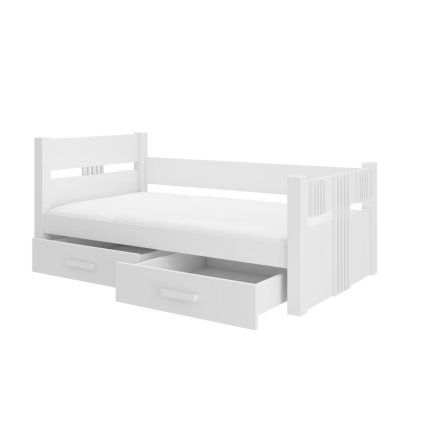 jednolůžková postel bibi s uloznym prostorem 80x180cm bílá dub artisan
