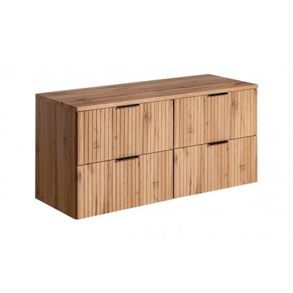 koupelnový komplet ADEL Oak D120 1 s deskou pohled zboku