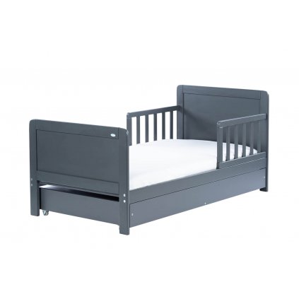 dětská postel olek 70x140cm grafit se zabranami a uloznym prostorem