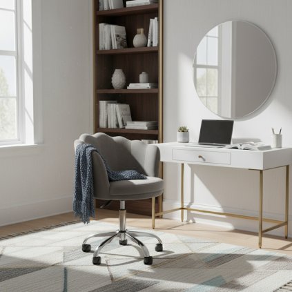 výjimečná-kancelářská-stolická-rose-velvet-šedá