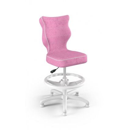růžová dětská židle petit 4 bílá podnož