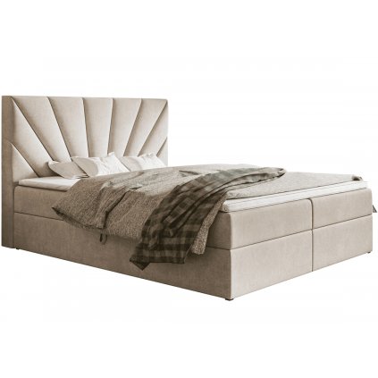 luxusní čalouněná manželská postel EMMA 6 béžová