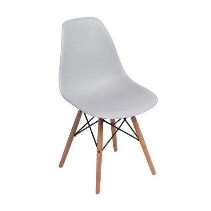 Židle P016W PP inspirovaná DSW dřevěné nohy šedá