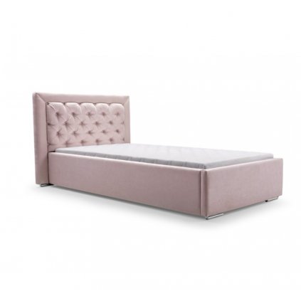 Čaluněná jednoložková postel Danielle | 90 x 200 cm růžová