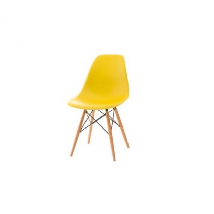 Židle P016W PP inspirovaná DSW dřevěné nohy žlutá