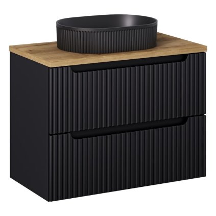 koupelnová skříňka s umyvadlem a deskou deskou nova black DU80 1