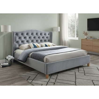 manzelska-siva-postel-aspen-velvet-siva-180-cm