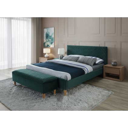 výjimečná-manzelská-postel-azalia-velvet-v-zeleném-převedení