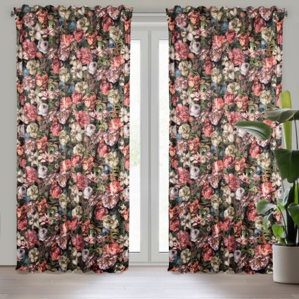493109 zaves peonia p bordove kvety 140 x 270 cm