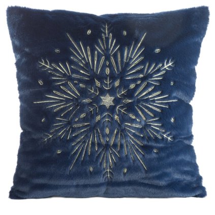 523836 vianocna obliecka na vankus 119 tmavomodra zlata 45 x 45 cm