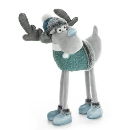 525567 vianocny sob renifer 08 siva modra 30 x 12 x 43 cm