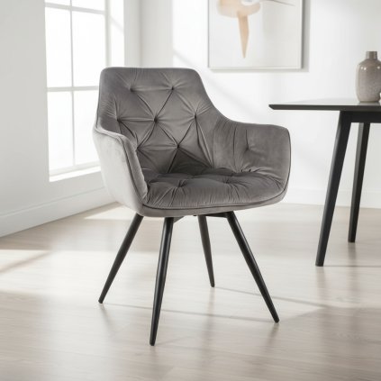jídelní-stolická-mango-velvet-šedá