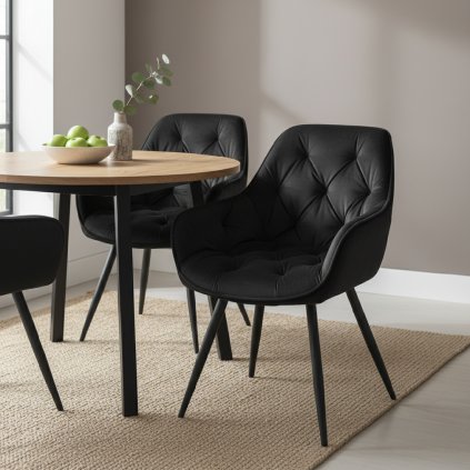 černá-jídelní-stolická-cherry-velvet