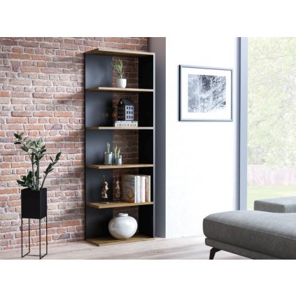 krásný černý regál corner, v moderním designu