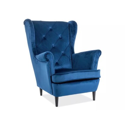 moderní křeslo LADY VELVET, v provedení modrá 86