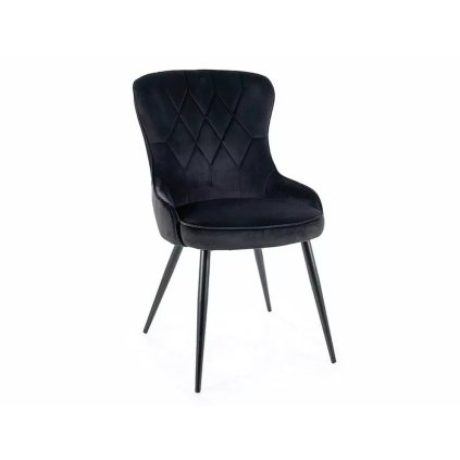 moderní jídelní židle LOTUS VELVET, v provedení černá