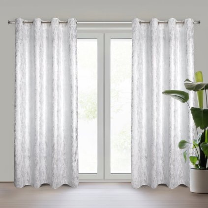 564492 zatemnovaci zaves elise k biela strieborna 140 x 250 cm