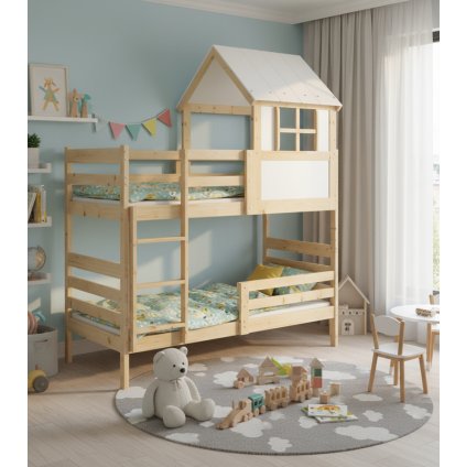 patrová postel eryk s domečkem v dětském pokoji v dětském pokoji 2