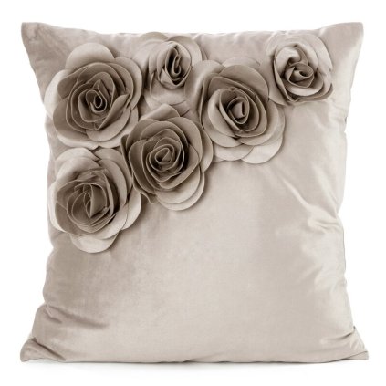 590973 obliecka na vankus flores 1 bezova 45 x 45 cm