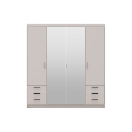 siroka-satniková-skříňka-ellen-4D6S-se-zrcadlem-v-převedení-pískovo-bezova