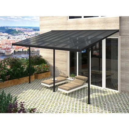 Zahradní hliníková pergola BRUCE H s polykarbonátem ve velikosti 557 x 305cm