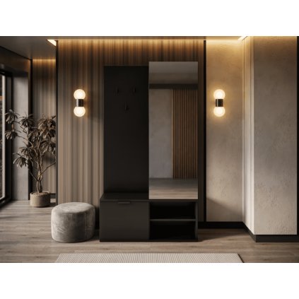 moderní předsíňová sestava oturra černá v předsíni