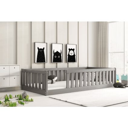 kvalitní dětská postel 90x190cm grafit