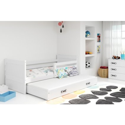 Dětská postel s přistýlkou RICO 2 | bílá 90 x 200 cm (Barva Modrá)
