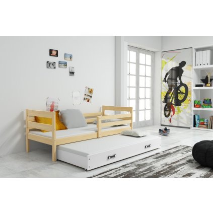 Dětská postel s přistýlkou Eryk 2 | borovice (Barva Borovice / bílá, Rozměr 190 x 80 cm)