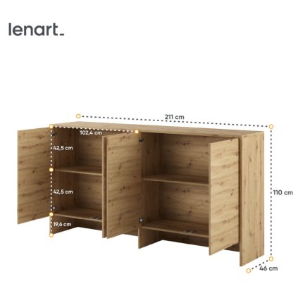 Nástavec Lenart BED CONCEPT BC-11 bílá matná