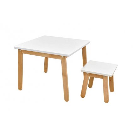 dětský set stůl & židle woody bílá