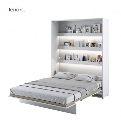 Sklápěcí postel s poličkami a LED osvětlením Lenart BED CONCEPT BC 12p 160 x 200 cm