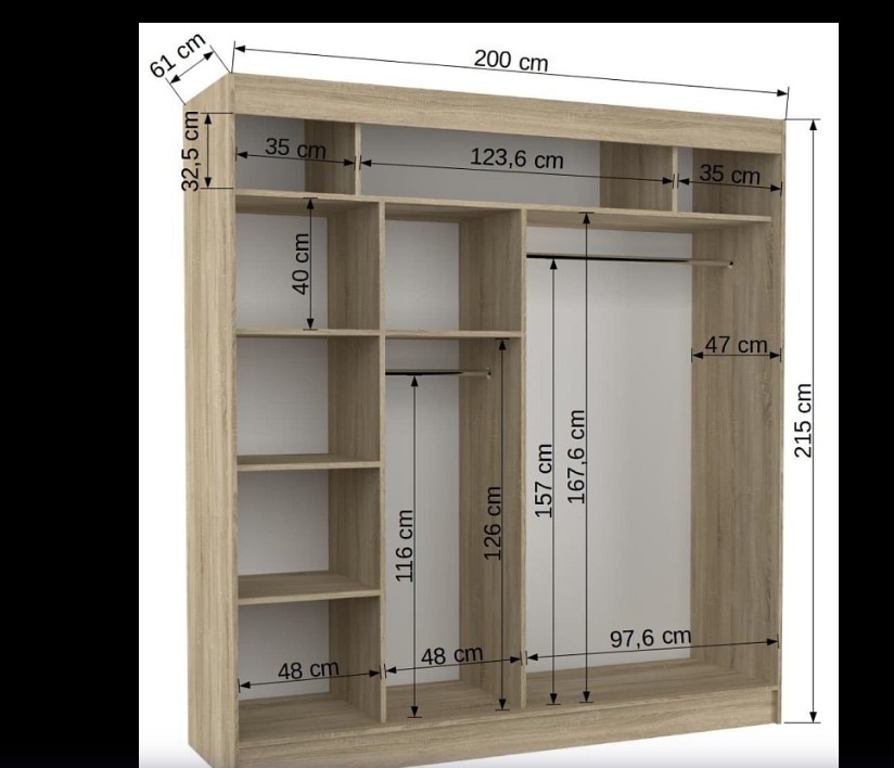 ArtAdrk Šatní skříň BALTON | 200 cm Barva: Bílá