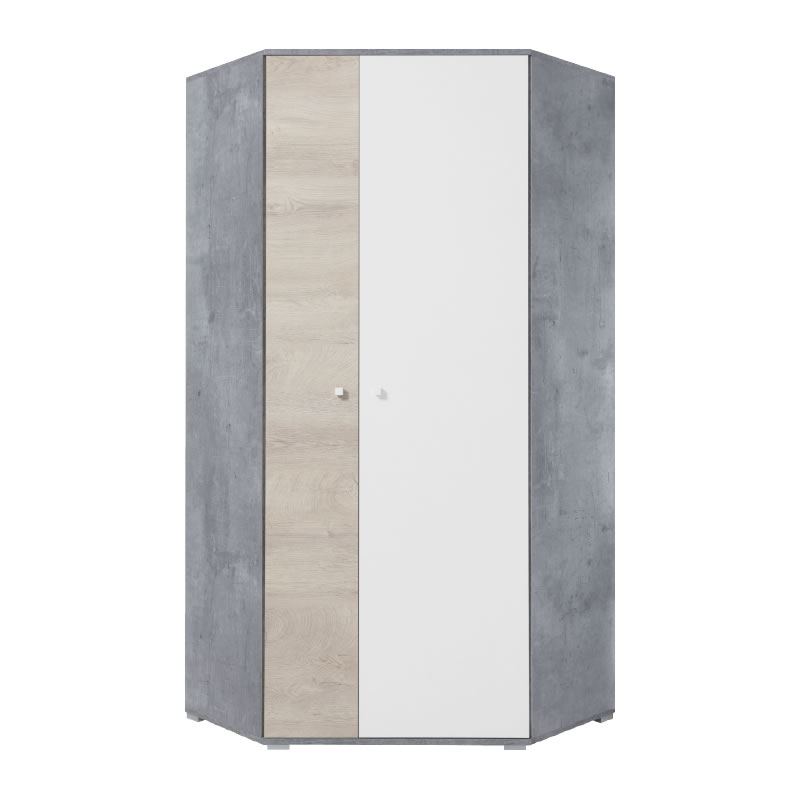 Levně Meblar Šatní skříň SIGMA SI2 L/P Barva: beton/bílá/dub