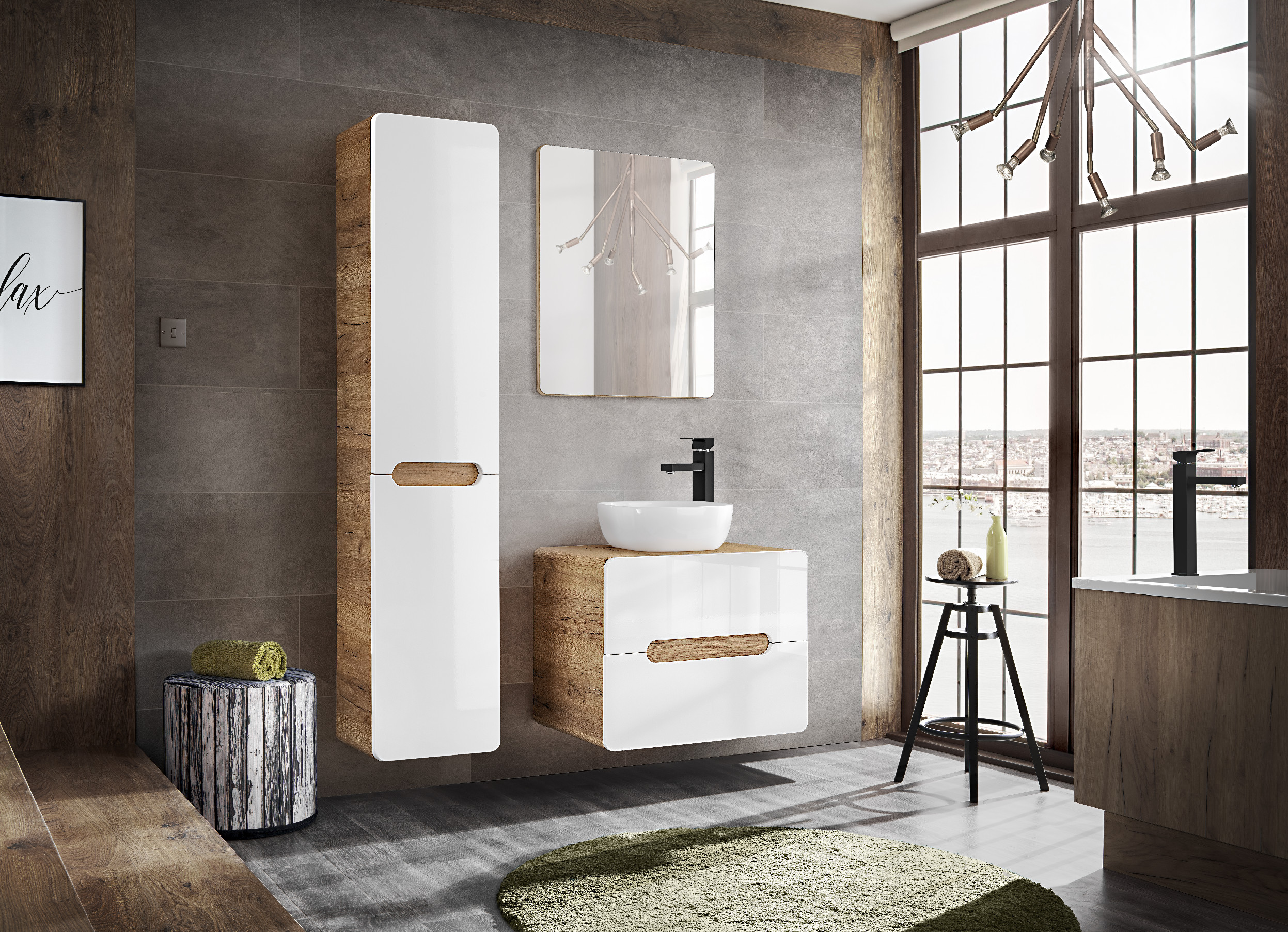 Levně ArtCom Koupelnový komplet ARUBA White 80/1