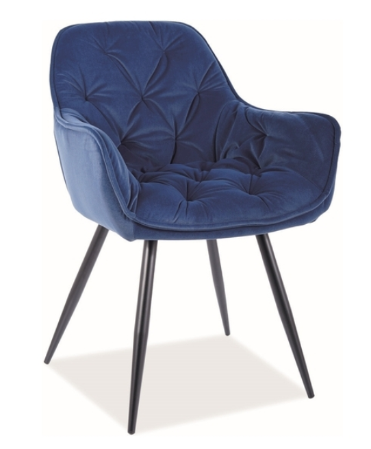 Levně Signal Jídelní židle CHERRY MATT VELVET Barva: Modrá / velvet 79