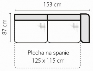 Levně Stagra Rohová sedací souprava Amigo na vyskládání Amigo: 2FBP s plochou na spaní