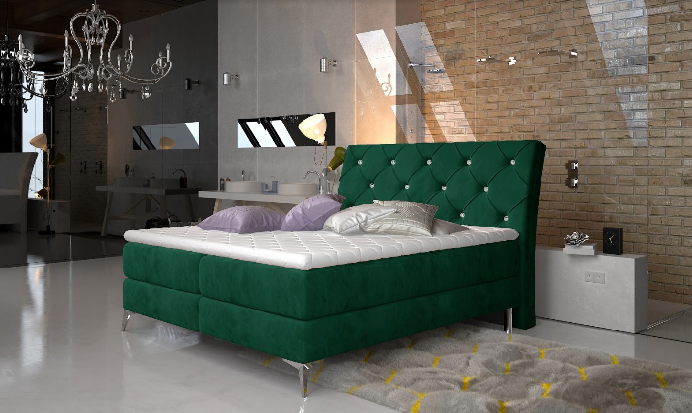 Levně Artelta Manželská postel ADEL Boxspring | 140 x 200 cm barevné provedení: Sawana 05