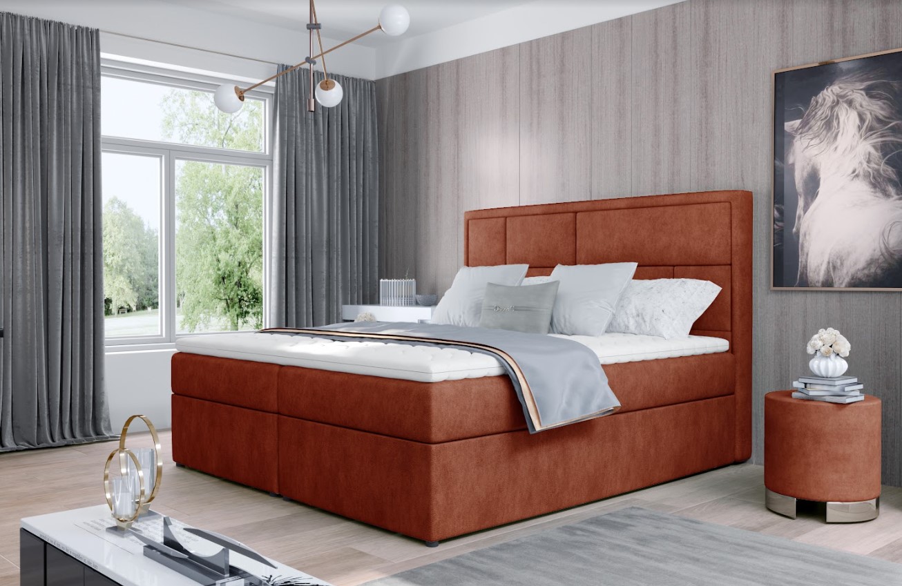 Artelta Manželská postel MERON Boxspring | 160 x 200 cm Barva: Dora 63