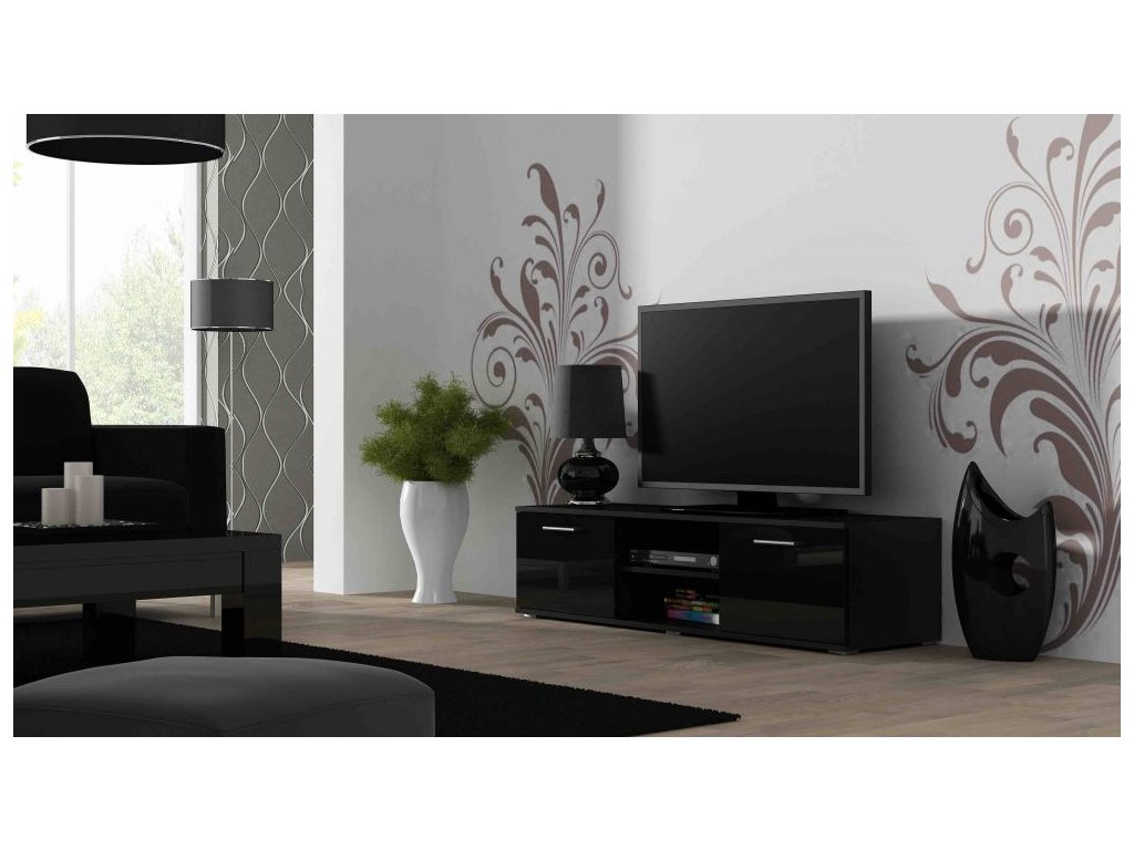 Levně Artcam TV stolek SOHO 140 cm Barva: Černá/černý lesk