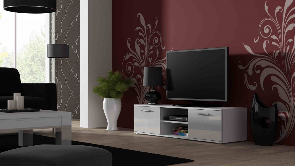 Levně Artcam TV stolek SOHO 140 cm Barva: Bílá/bílý lesk