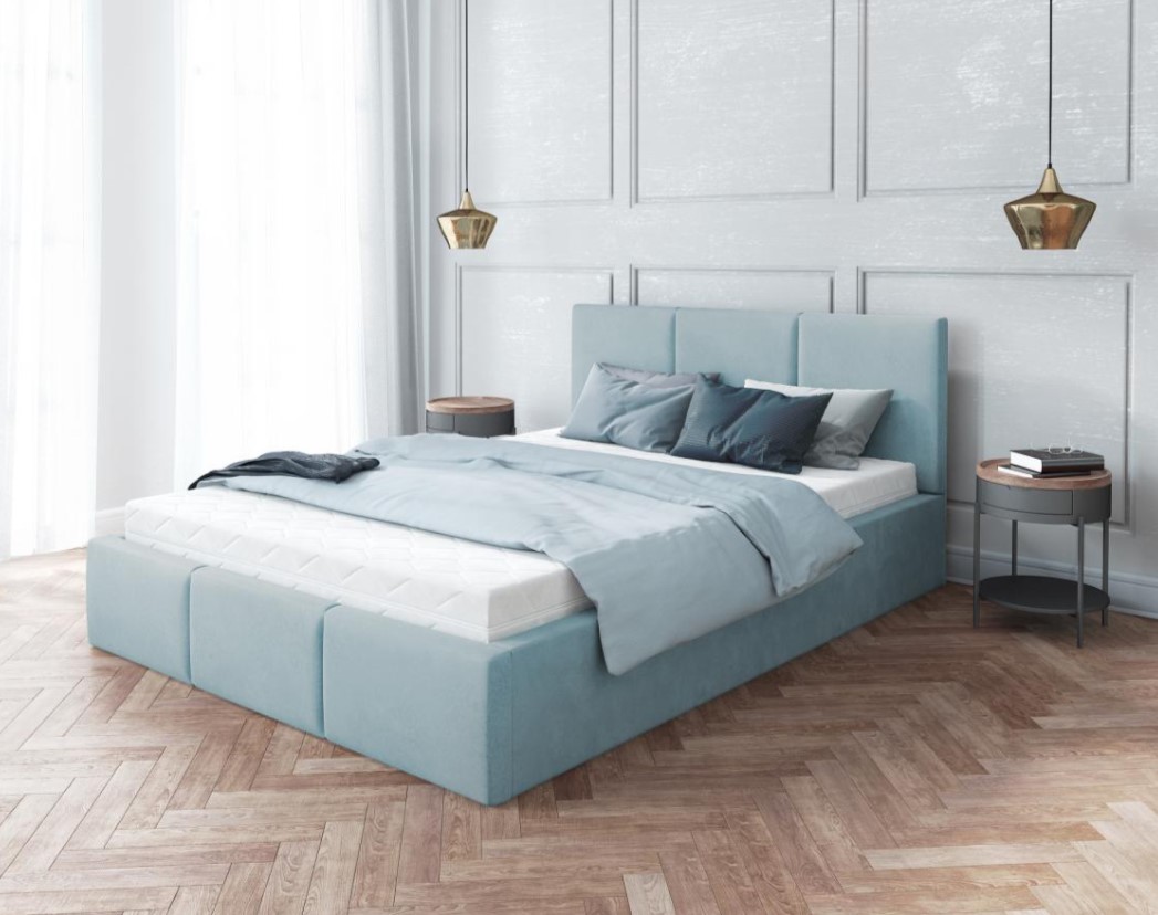 Levně FDM Čalouněná manželská postel FRESIA | 160 x 200 cm Barva: Zelená